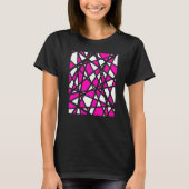 T-shirt Irregular White Shapes With Pink Accents Abstract (Devant)