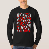 T-shirt Irregular White Shapes With Red Accents Abstract (Devant)