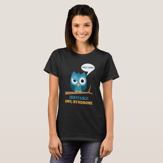 T-shirt Irritable Chouette Syndrome Grumpy Chouette Ibs Jo (Devant entier)