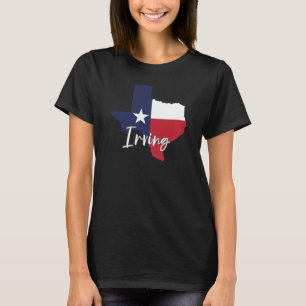 T-shirt Irving, Texas Drapeau Carte des femmes Noirs