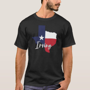 T-shirt Irving, Texas Drapeau Carte Hommes