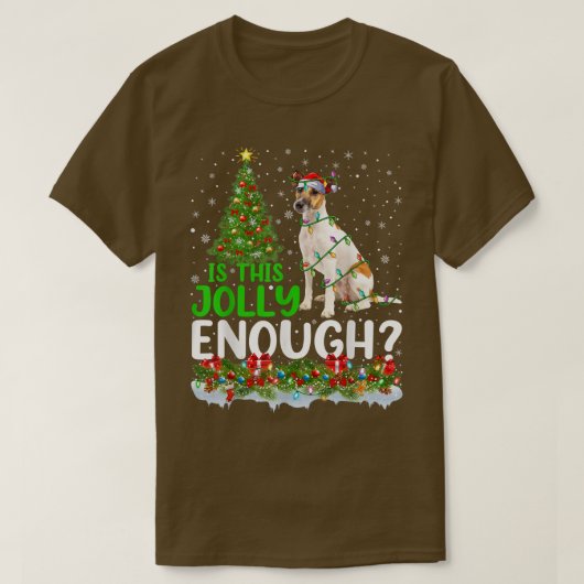 T-shirt Is This Jolly Enough Fo Terrier Dog Christmas Tree (Design devant)