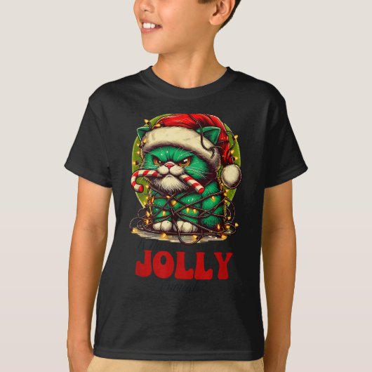 T-shirt Is This Jolly Enough_ Funny Cat For Christmas Sarc (Devant)