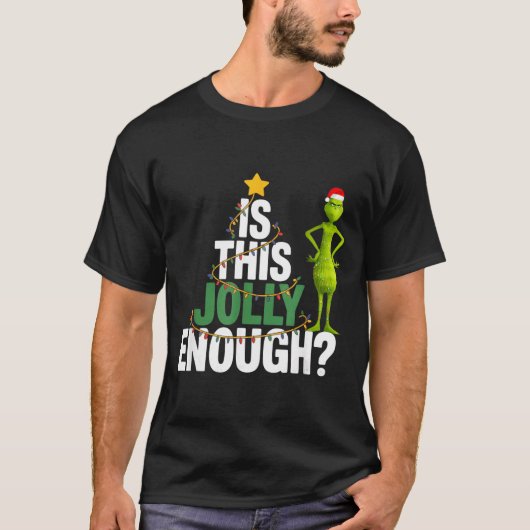 T-shirt Is This Jolly Enough Funny Christmas Tree Lights H (Devant)
