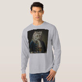 T-shirt Isaac Meowton Newton (Kitten / Cat Theme) Design (Devant entier)