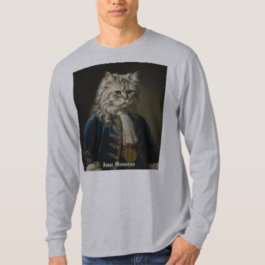 T-shirt Isaac Meowton Newton (Kitten / Cat Theme) Design (Devant)