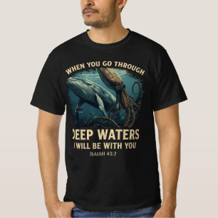 T-shirt Isaiah 43:2 Baleine Profondeurs chrétien