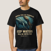 T-shirt Isaiah 43:2 Whale Deep Waters Christian (Devant)