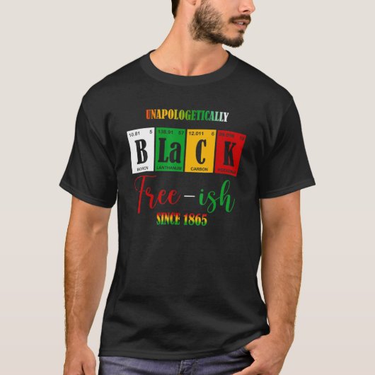 T-shirt Ish libre sans apologétique noir depuis 1865 (Devant)