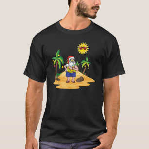 T-shirt Island Beach Juillet Noël Père Noël Chilling Sur L
