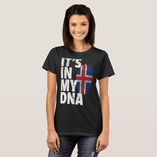 T-shirt Islandais Islande Drapeau C'est dans mon Adn Noël (Devant entier)