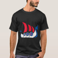 Islandais Viking Ship T Shirt Islande Drapeau Drag