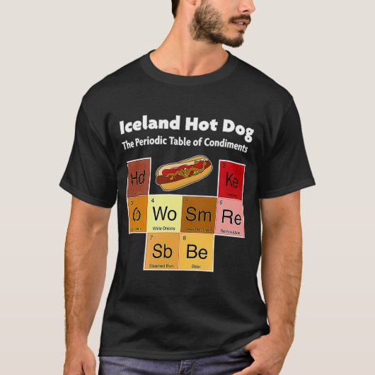 T-shirt Islande Hotdog Viking Cuisine Mustard Fas Périodiq (Devant)