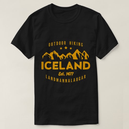 T-shirt Islande Randonnée LANDMANNALAUGAR Est. 1477 (Design devant)