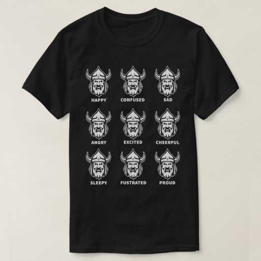 T-shirt Islande Viking Face Emotions (Design devant)