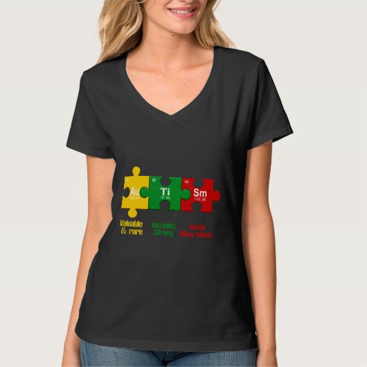 T-shirt Ism Puzzle Chimie Temps Tableau Éléments Autisme A (Devant)