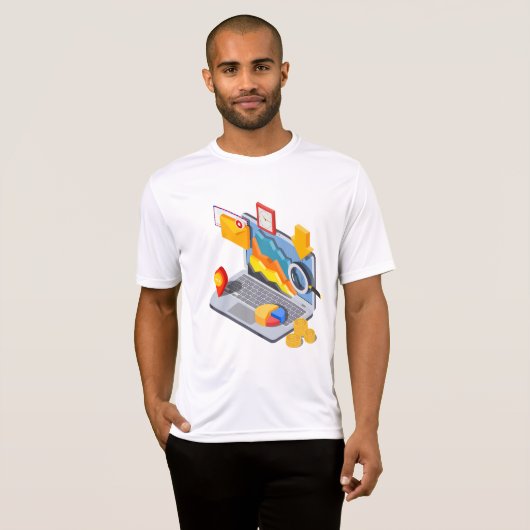 T-shirt Isometric Business Data Analytics Laptop (Devant entier)
