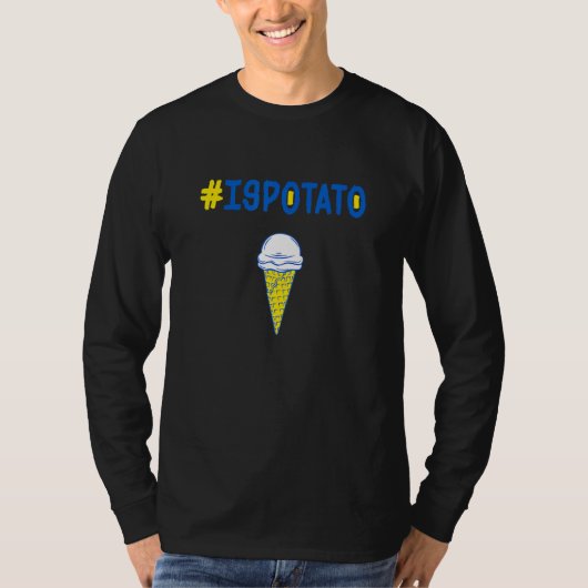 T-shirt Ispotato Joke Bleu Et Jaune Crème Ice Cône (Devant)