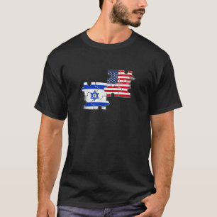 T-shirt Israël États-Unis Drapeau israélo-américain