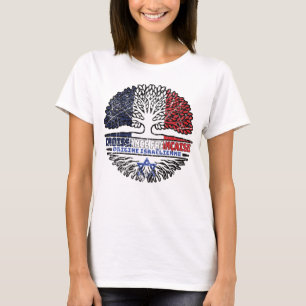 T-shirt Israël Israélien Français, drapeau des racines des
