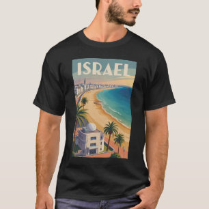 T-shirt Israël Tel Aviv Illustration Voyage Art Rétro