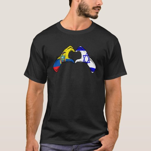 T-shirt Isreal Ecuador Flag Isreali Ecuadorian Heart_1 (Devant)