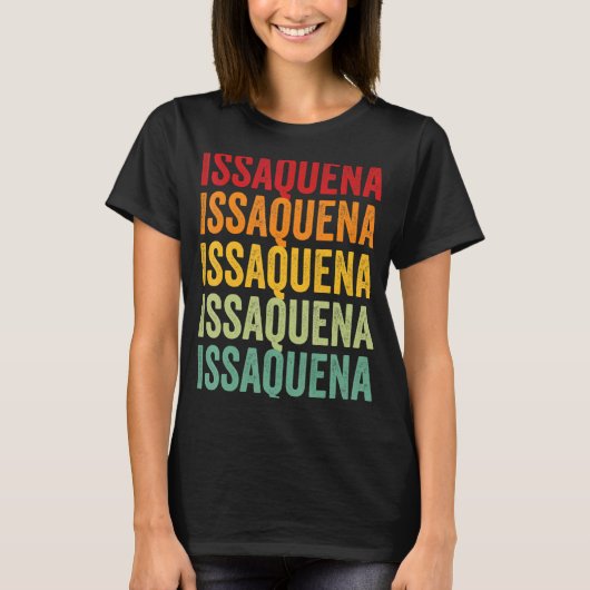 T-shirt Issaquena Comté Mississippi Design de texte arc-en (Devant)