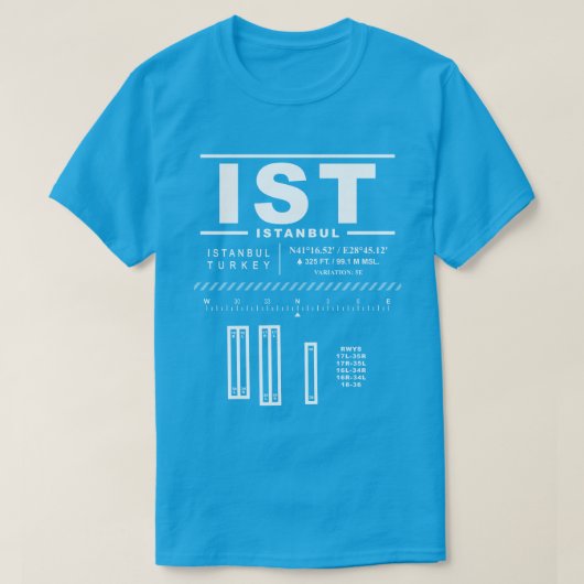 T-shirt IST de l'aéroport d'Istanbul (Design devant)