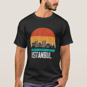 T-shirt Istanbul Turquie Retro Vintage Sunset Skyline Ista