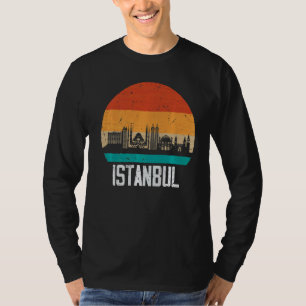 T-shirt Istanbul Turquie Retro Vintage Sunset Skyline Ista