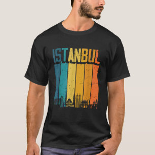 T-shirt Istanbul Turquie Retro Vintage Sunset Skyline Ista