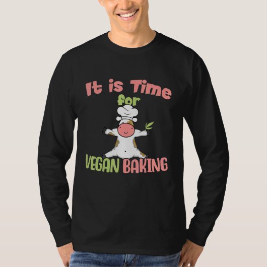 T-shirt It is Time for Vegan Baking Vegan Baking (Devant)