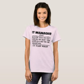 T-shirt IT Manager Noun Technology Employé Drôle Dit (Devant entier)