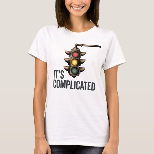 T-shirt It’s Complicated | Funny Traffic Light Love Design (Devant)