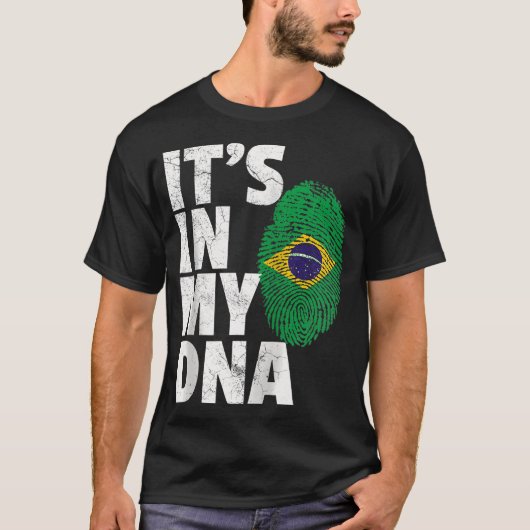 T-shirt IT_S DANS MON ADN Brésil Drapeau Brésilien Hommes  (Devant)