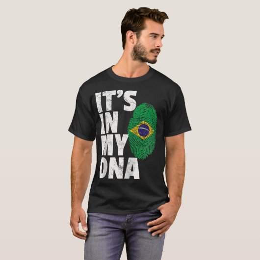 T-shirt IT_S DANS MON ADN Brésil Drapeau Brésilien Hommes  (Devant entier)