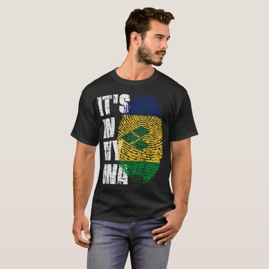 T-shirt IT_S DANS MON ADN St. Vincent _ Grenadines Drapeau (Devant entier)