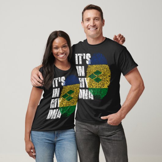 T-shirt IT_S DANS MON ADN St. Vincent _ Grenadines Drapeau (Unisexe)