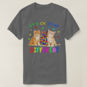 T-shirt It S Ok O Be Different Cat Autism Awareness  (Design devant)