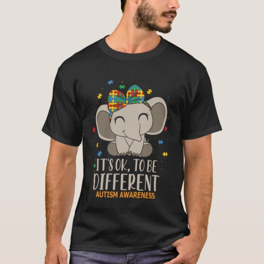 T-shirt It s Ok to Be Different Autism Awareness Puzzle El (Devant)