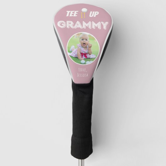 T-shirt It Up Grammy Custom Photo Pink Golfheadcover (Voorkant)
