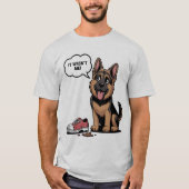 T-shirt It Wasn't Me Funny German Shepherd Puppy Destroyed (Devant)