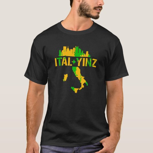 T-shirt Ital Yinz Italien Pittsburgher T Shirt (Devant)
