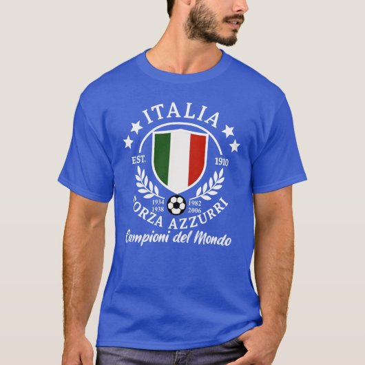 T-shirt Italia Calcio 4 Stelle (Devant)