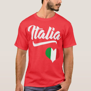 T-shirt Italia Drapeau Coeur Amour Italie Italiano Italian