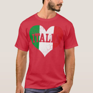 T-shirt Italia Drapeau Coeur Amour Italie Italienne
