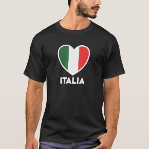 T-shirt Italia Drapeau Coeur Vert Blanc Rouge