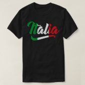 T-shirt Italia Drapeau Script Italie Patrimoine Familial I (Design devant)