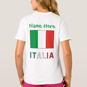 T-shirt Italia et Drapeau Italien Personnalisation Verte