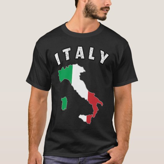 T-shirt Italia Italie Drapeau Souvenir Italien Carte Vinta (Devant)